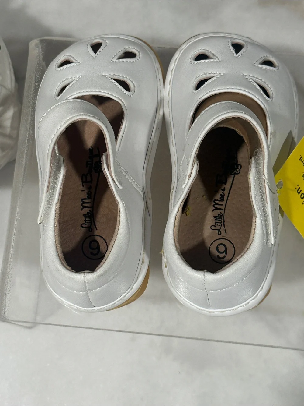 Little Mae’s Boutique Mary Jane White Flower Toddler Size 6 | 100% Leather | NWT